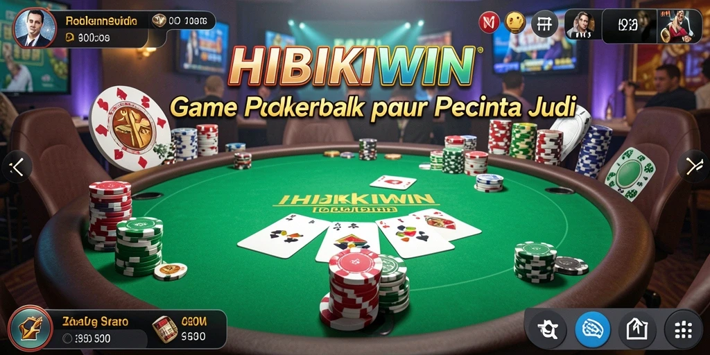 Tampilan gameplay Poker menarik di HIBIKIWIN.