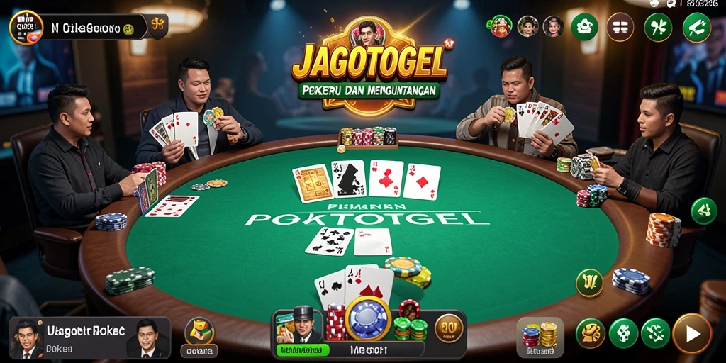 Tampilan gameplay poker yang menarik dan mendebarkan di JAGOTOGEL.