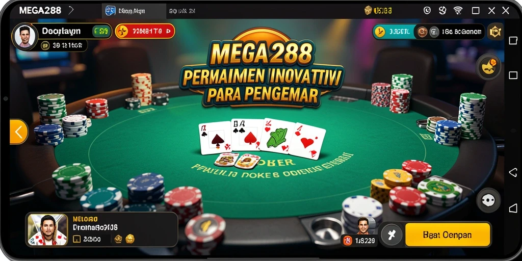 Tampilan gameplay seru dalam MEGA288 yang menghadirkan poker penuh aksi.