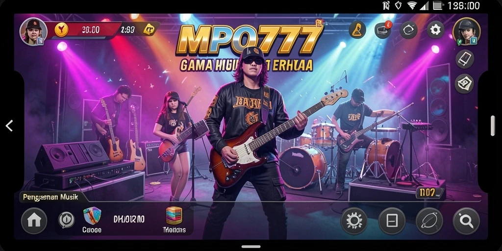 Tampilan gameplay MPO777 dengan berbagai tantangan musik yang seru.