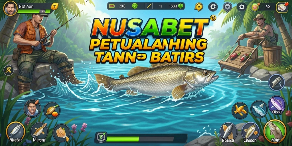 Tampilan gameplay NUSABET yang menampilkan suasana memancing yang realistis.
