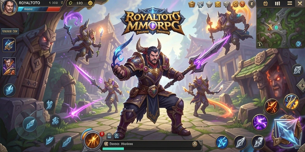 Tampilan gameplay menakjubkan dalam ROYALTOTO, penuh aksi dan petualangan.
